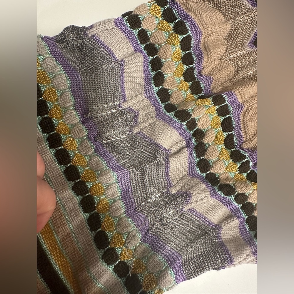 MISSONI CHEVRON WOVEN WOOL SKINNY SCARF - Picture 6 of 8